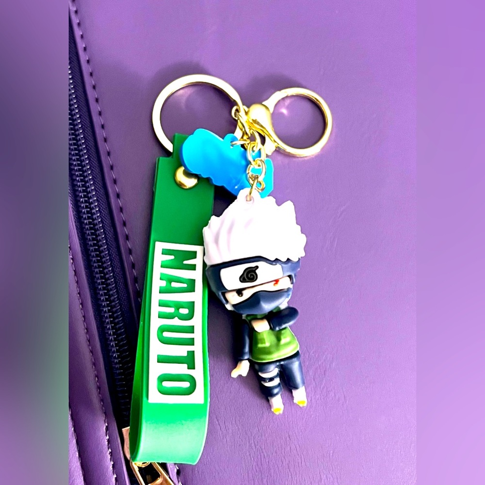 Anime Naruto 3D Keychain with wristband and bonus tag - NWOT